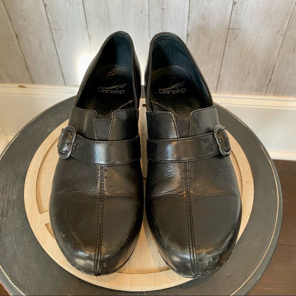 Dansko Leather Buckle Strap Clogs - Picture 3 of 7